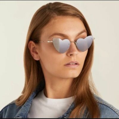 Saint Laurent SL 254 Loulou Silver Metal Frame Sunglasses 
