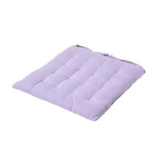 Image of Mauve Plain Seat Pad with Button Straps 100% Cotton 40 x 40 cm Washable At Home