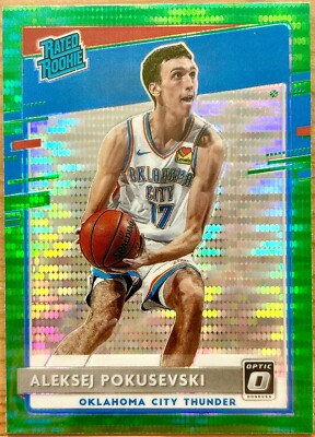 Aleksej Pokusevski RC 2020/21 Panini Optic GREEN PULSAR #167 Rookie OKC Hornets 