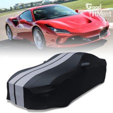 Indoor Stretch Satin Car Cover Dust Proof Gray-Stripe For Ferrari F8 Tributo