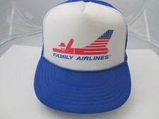 Vintage Trucker Cap Family Airlines Defunct Travel Promo Advertising Employee