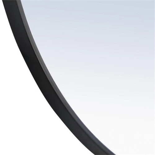 Elegant Decor Rowan 48" Round Metal Frame Hooked Mirror in Black - Picture 8 of 11