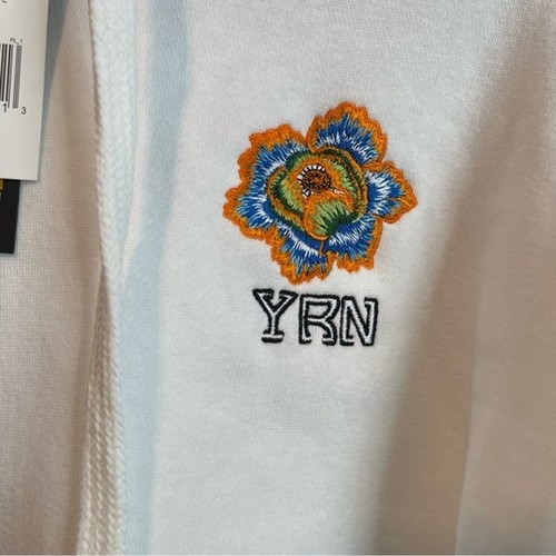 YRN Young Rich Nation Oversize Crop Floral Embroidered Hoodie Women's Size XS - Picture 5 of 10