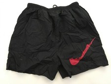 Nike 1994 shorts nylon black big logo swoosh vintage 1990s Large L