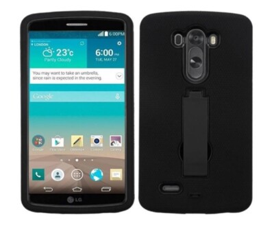 Asmyna Handyhülle Mit Ständer Für LG G3 Schwarz Polycarbonat