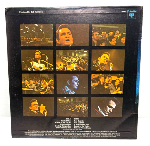 Vintage JOHNNY CASH Albums--At Folsom Prison & At San Quentin - Foto 3 di 9