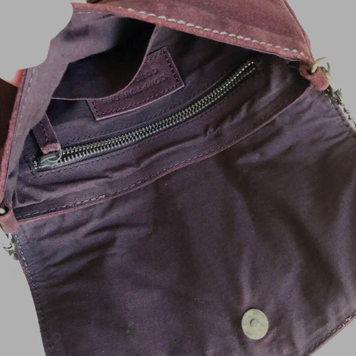 Borsa pochette Comptoir des Cotonniers pelle scamosciata catena tracolla marrone NUOVA! - Foto 3 di 6