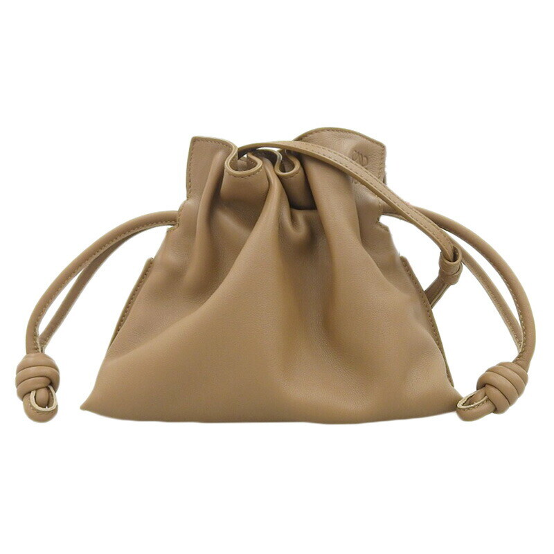 Loewe Flamenco Clutch Mini 2Way Shoulder Bag Leather Brown Ob2114 