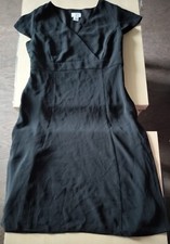 Loft cap sleeve black crepe dress size 8