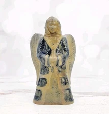 Vintage 1993 Rowe Pottery Slat Glaze Angel Figurine or Tree Topper  7"