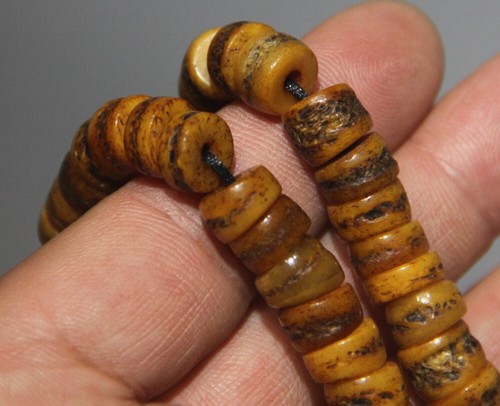 Real Rare 108 Tibet Tibetan Old Vintage Buddhist Kapala Mala Prayer Bead Amulet - Picture 7 of 17