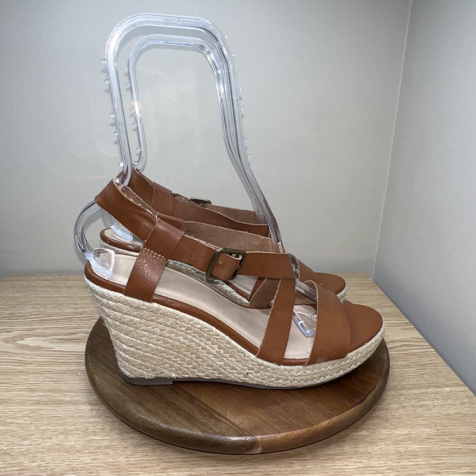 GAP Sandals Women's Size 10 Brown Open Toe Strappy Jute 4 Wedge Heel  Espadrille | eBay
