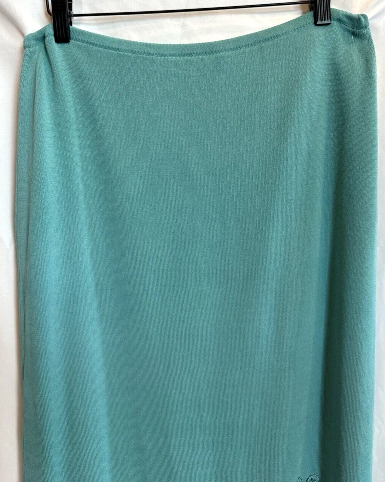 Vintage Bloomingdales Cottagecore Crochet Knit Midi Skirt Size M Floral Granny - Image 4 of 4