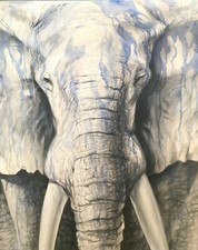 Elephant Original painting on Canvas - 