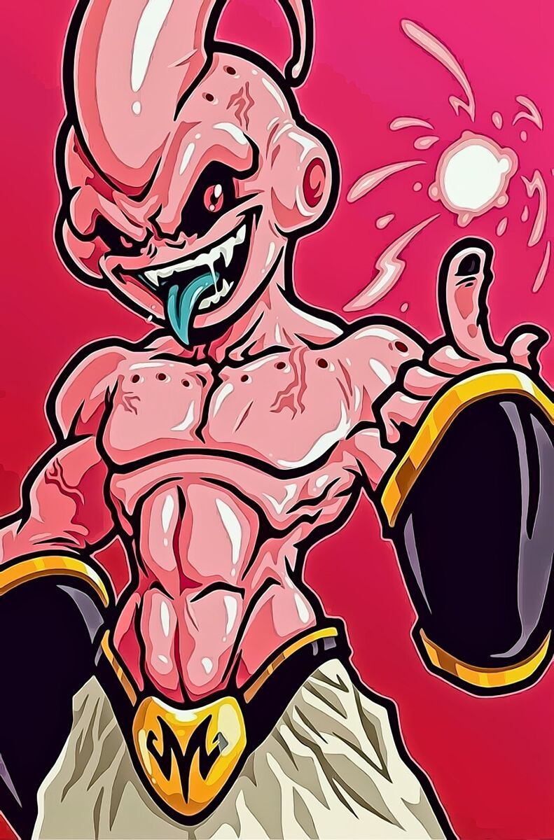 Majin Buu, Dragon Ball Z  Dragon ball painting, Dragon ball