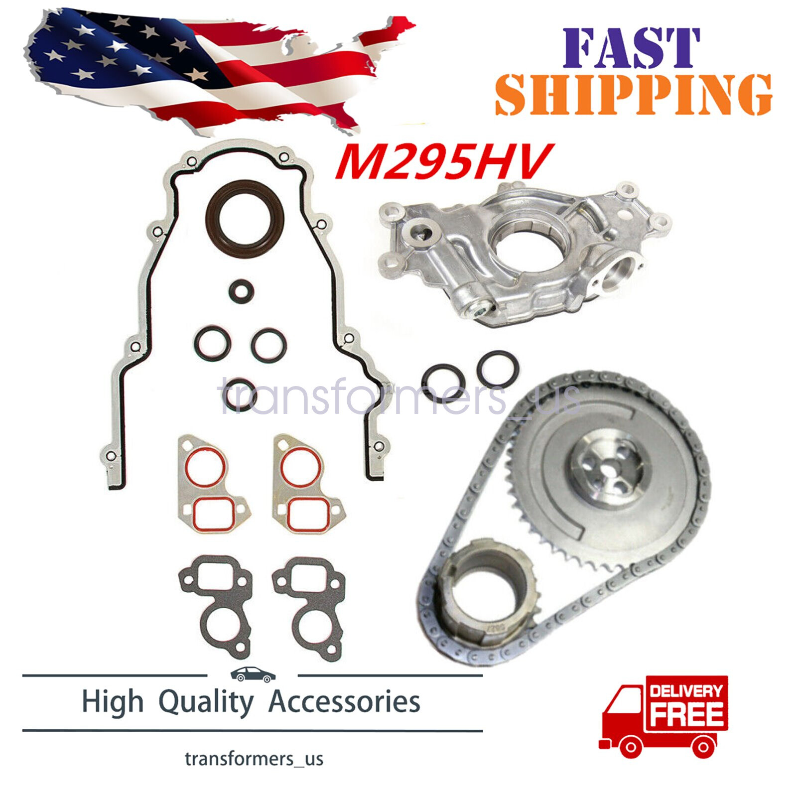 M295HV Oil Pump+Timing Chain+Gasket For Chevrolet GM 4.8L 5.3L 6.0L LS1