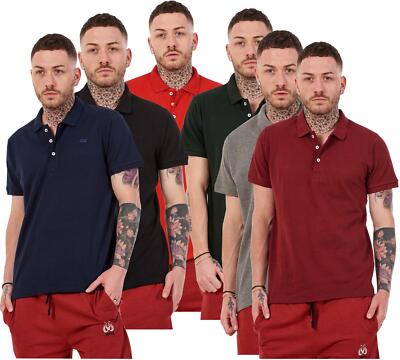 Mens Plain Solid Polo Cotton T-Shirts Regular fit Casual Formal Shirt Top M-XXL