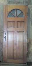 Salvaged Wooden Exterior Entry Door With Window *For Restoration*