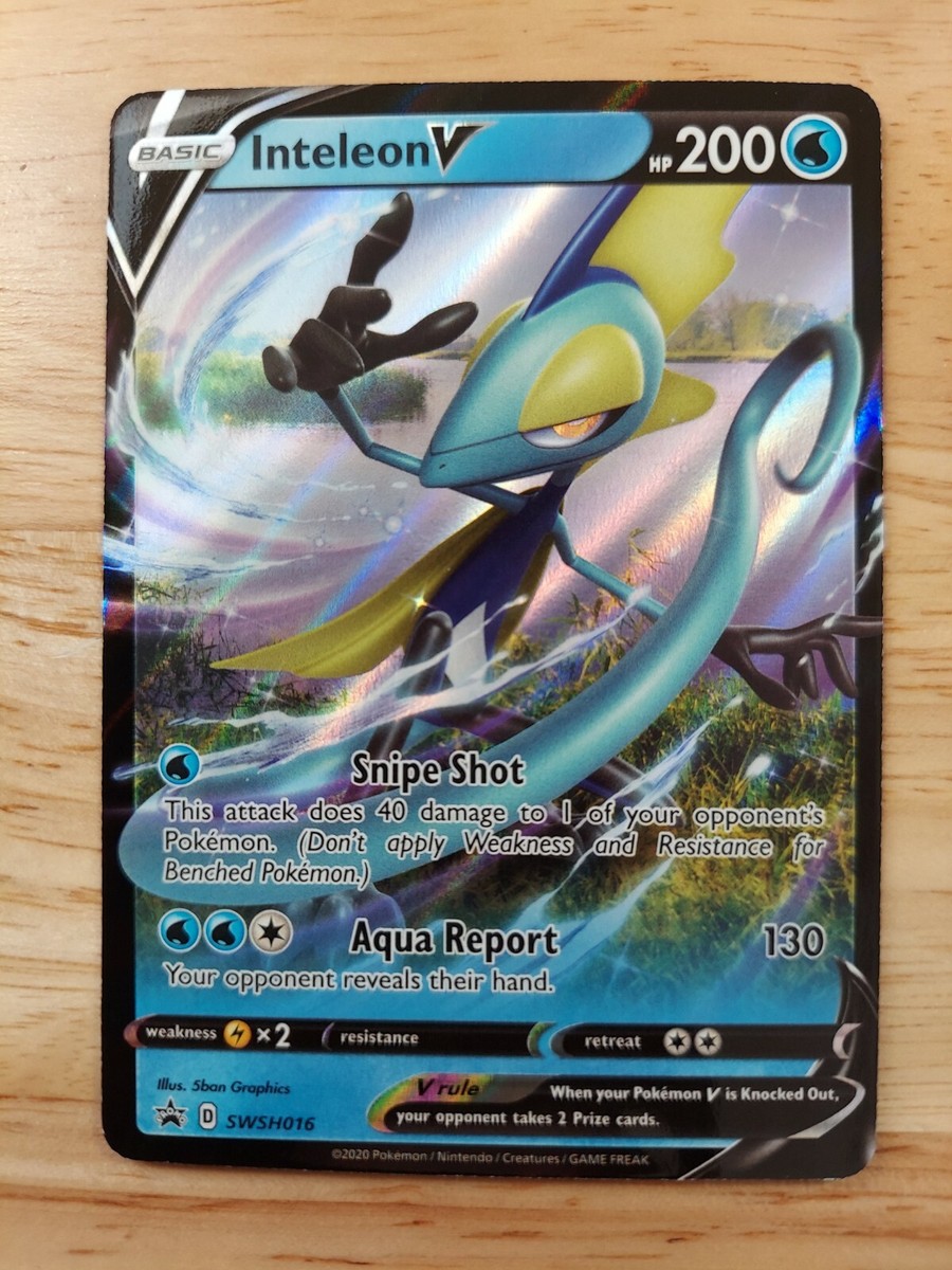 Inteleon V SWSH016 NM Promo Rare Pokemon Card Inteleon V SWSH016 NM Promo Rare Pokemon Card