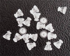 20 respaldos de repuesto de plástico estilo 'bala' para pendientes de poste, 6mm x 6mm