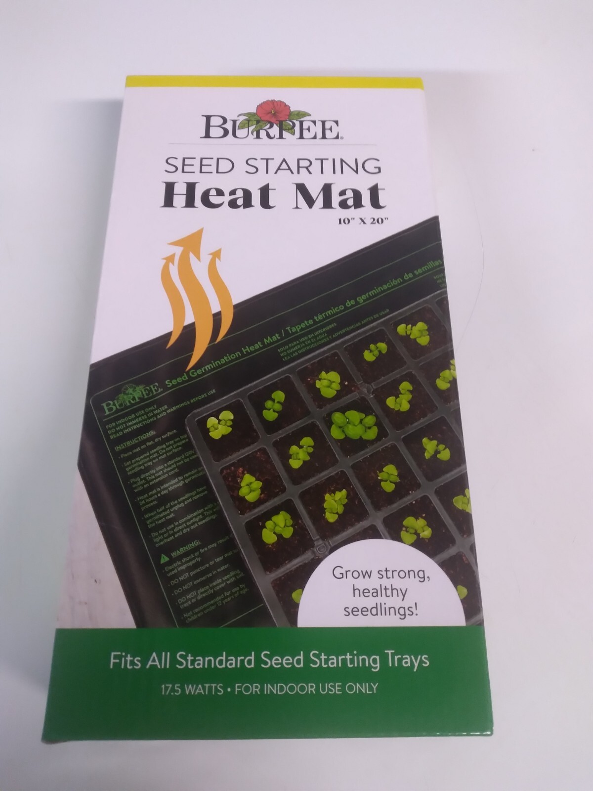 Burpee Seed Starting Heat Mat 20" x 10" Fits All Standard Trays Plant