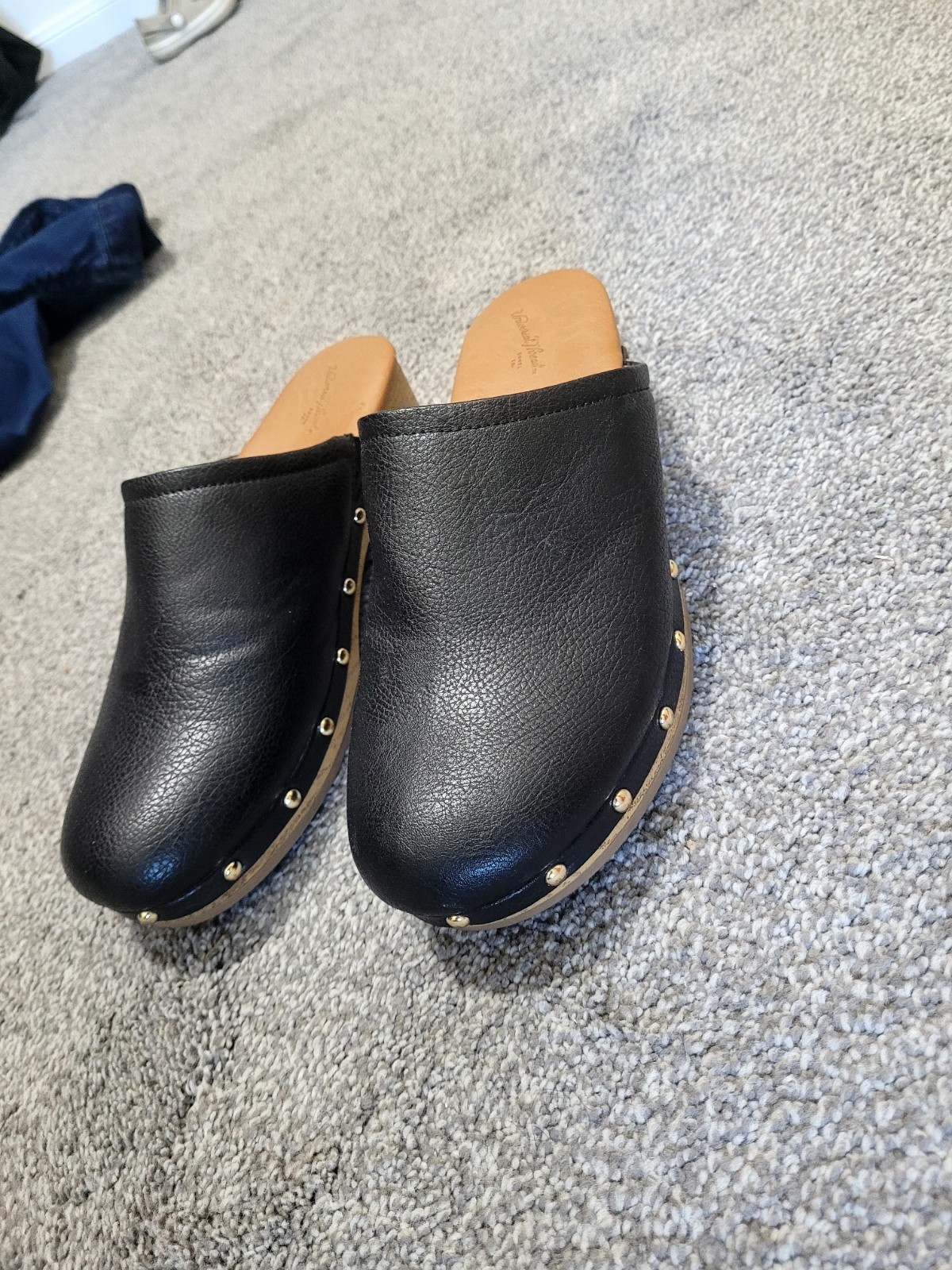 Universal Thread Indra Black Leather Studded Clog… - image 2