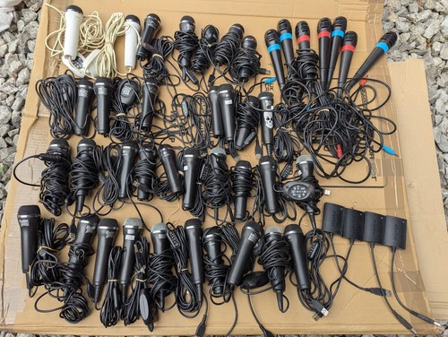 Lot de 42 microphones PS2 PS3 Wii Xbox 360 Joblot Logitech Guitar Hero Rockband - Photo 1/12