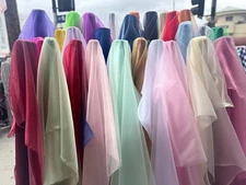 Crystal Sheer Organza Fabric by Yard – Shiny Polyester for Crafts & Decor