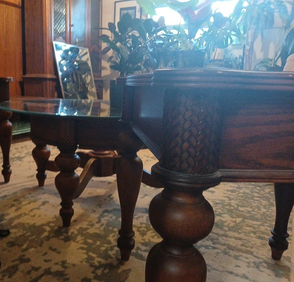 Ashley Furniture,  4-Piece Set, 3 End Tables And Round Glass Top Coffee Table - Image 3 of 4