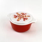 Vintage Pyrex 1.5 Qt Red Friendship Birds Casserole Dish with Lid #474