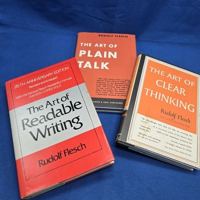 The Art of Plain Talk Clear Thinking Readable Writing Lot 3 Rudolf Flesch HC