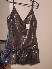 Forever 21 Silver Mini Dress ( M)