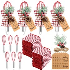 6 Sets Christmas Whisk Baking Supplies Gifts Sets Include Stainless Steel Whi...