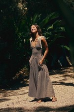Free People Free-Est Cecelia Midi Dress Striped Printed Smocked Cotton S 286350