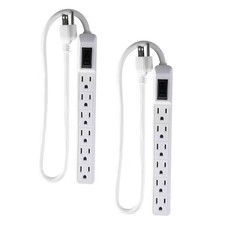 Gogreen Power G-16103MIN-2 2 Ft. 14/3 6 Outlet Indoor Surge Protector, White,