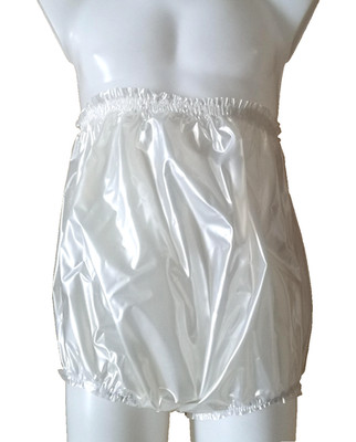 PVC hohe Hose Vollslip glänzend Kunststoff breiter Schritt Windelüberzug hohe Seiten Sissy
