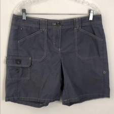 Tommy Hilfiger cargo shorts bluish gray zip button front pockets sporty SZ 10