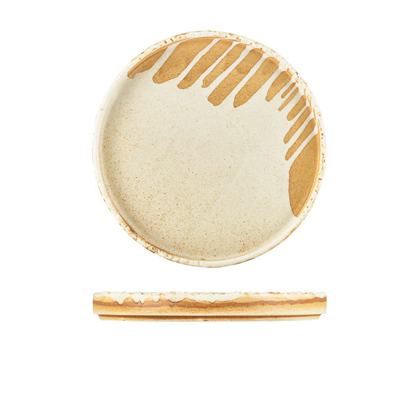 Roko Porcelain Sand Presentation Plate For Hotel Restaurant  21cm Pack of 4