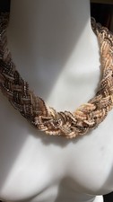 Retro Multi-Strand Braided Glass Seed Bead Necklace