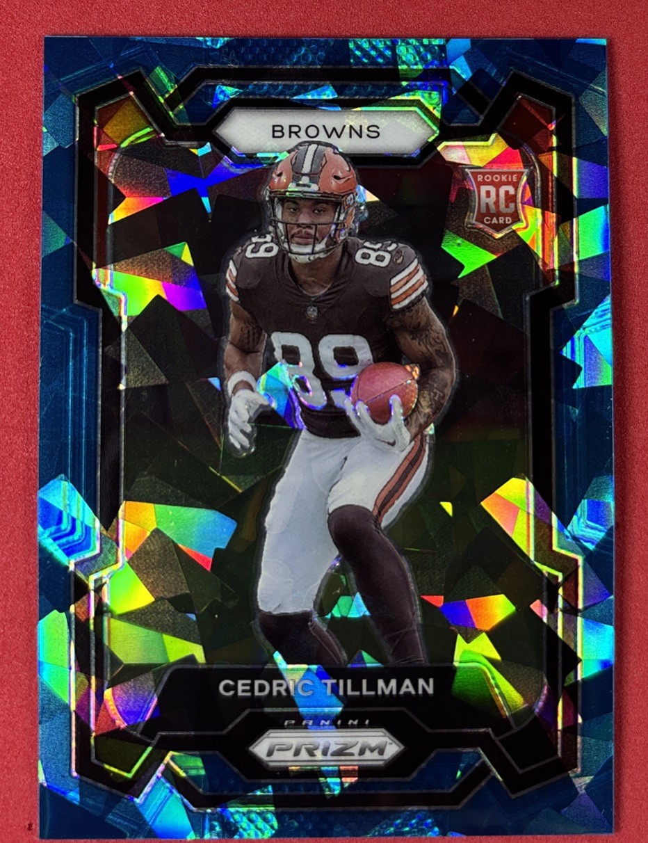 2023 Prizm Football Cedric Tillman RC #321 Blue Ice /99 - Cleveland Browns