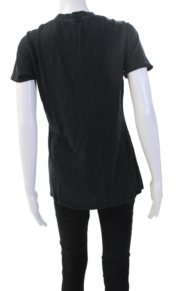 Camiseta estándar James Perse para mujer con cuello en V negra algodón Supima talla 3 Foto 3 de 4