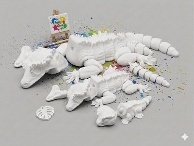 Crested Gecko - ''Paint Your Own'' Bundle - 3d Printed Figures