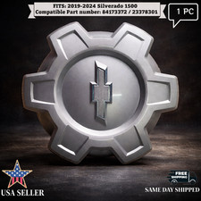 1 Pc New 2019 - 24 Chevrolet Silverado 1500 Painted Silver Center Cap 84173372