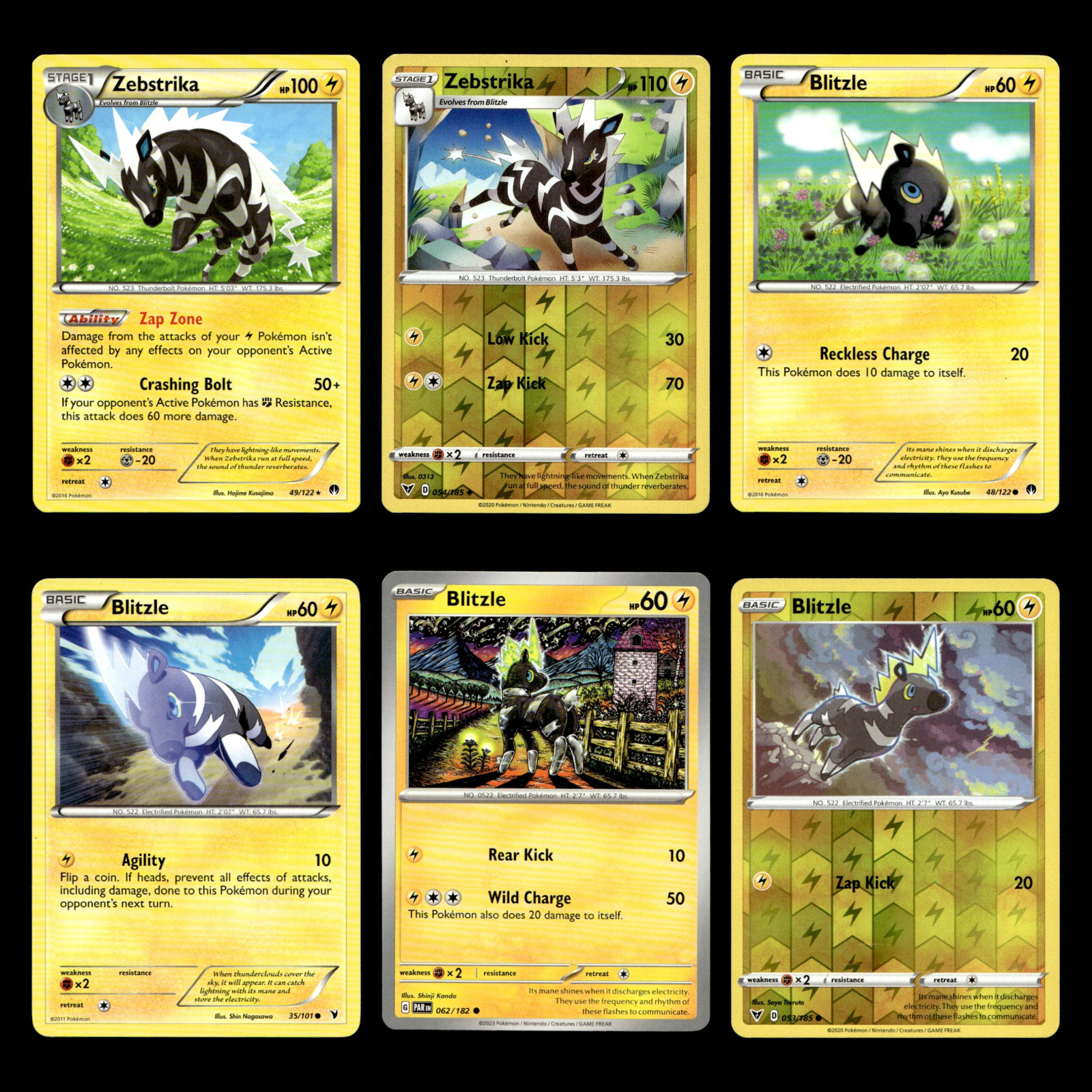 6x Zebstrika Blitzle Lot 49 XY BREAKpoint Pokemon Cards Collection Set Deck TCG