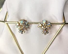 Vintage Kramer Cluster Rhinestone Earrings Clip On Vintage Costume Jewelry
