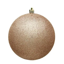 Vickerman N592080DG 8 in. Cafe Latte Glitter Drilled Cap Christmas Ornament Ball