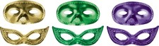 Mardi Gras Masquerade Masks Holiday Theme Party Favor Metallic Plastic Eye Masks