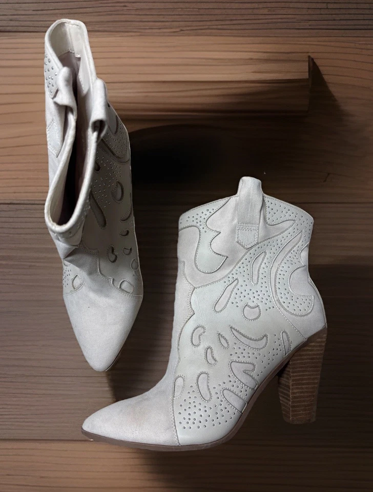 Mujer Carlos Santana Esterlina Vaquero Western Botines Crema Invierno Blanco 11 M Foto 4 de 4