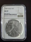 New Listing1999 American Eagle Walking Liberty MS69 1oz Silver Dollar Coin