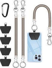 Phone Tether Lanyard, SHANSHUI Strong Spring Rope Climbing Hook, 4x Sliver